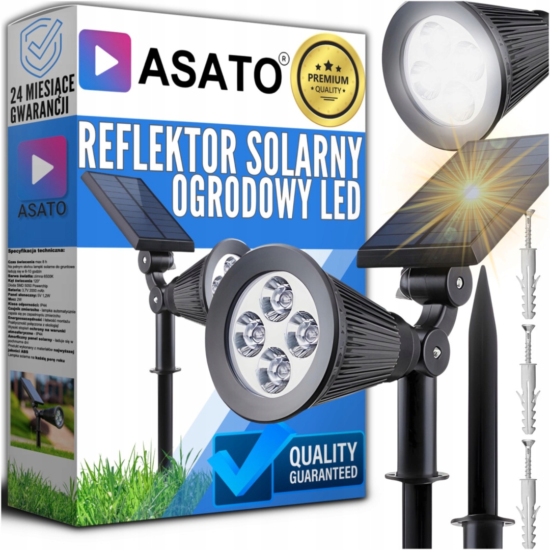 Zápustná solárna lampa Asato čierna 30 cm 1 ks.